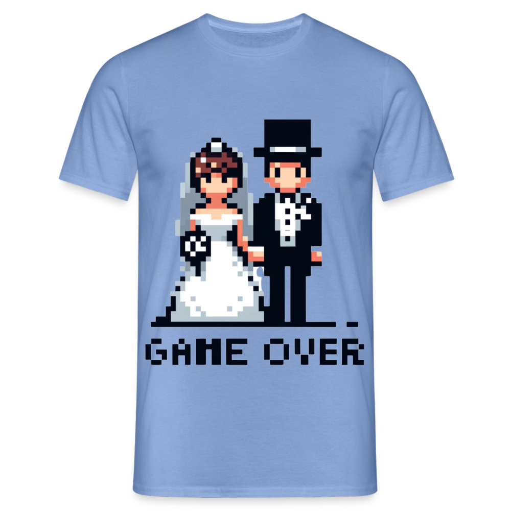 Game Over Wedding Retro Pixel Herren T-Shirt - carolina blue