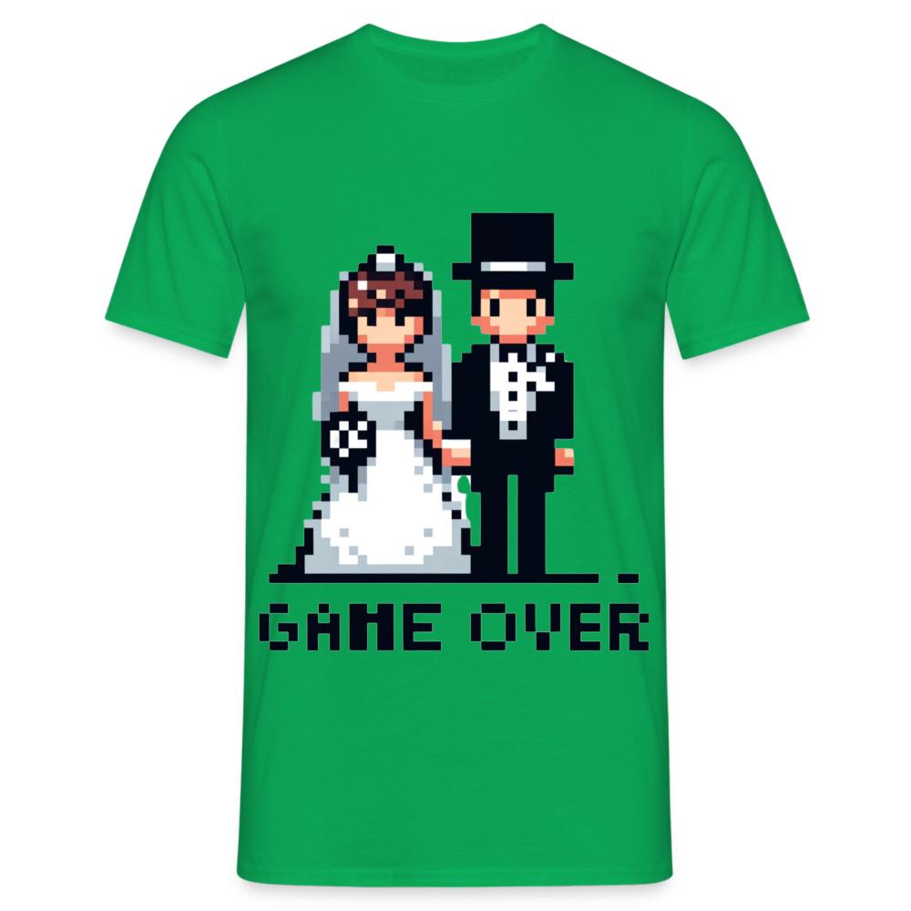 Game Over Wedding Retro Pixel Herren T-Shirt - Kelly Green