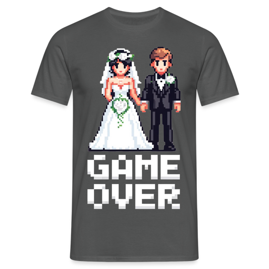 Game Over Wedding Retro Pixel Herren T-Shirt - Anthrazit