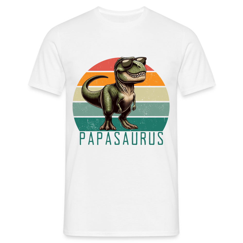 Papasaurus REX Herren T-Shirt - weiß