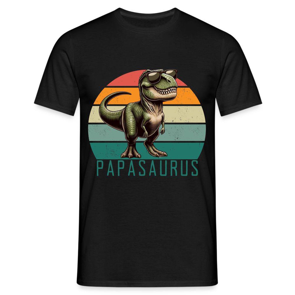 Papasaurus REX Herren T-Shirt - Schwarz
