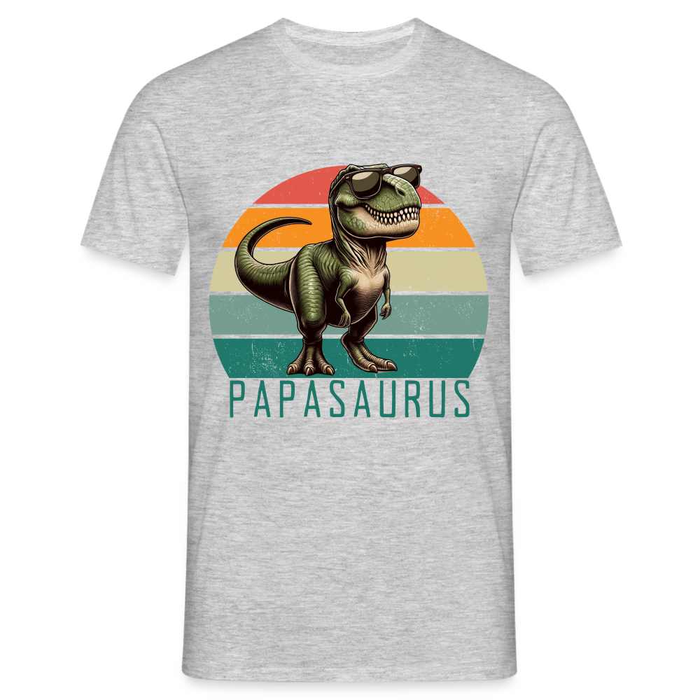 Papasaurus REX Herren T-Shirt - Grau meliert