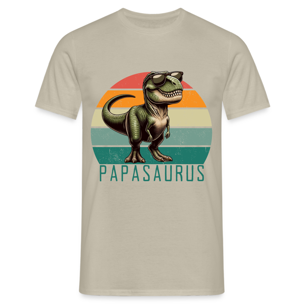 Papasaurus REX Herren T-Shirt - Sandbeige