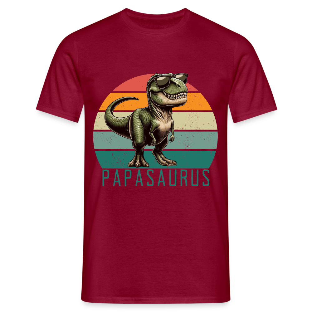Papasaurus REX Herren T-Shirt - Ziegelrot