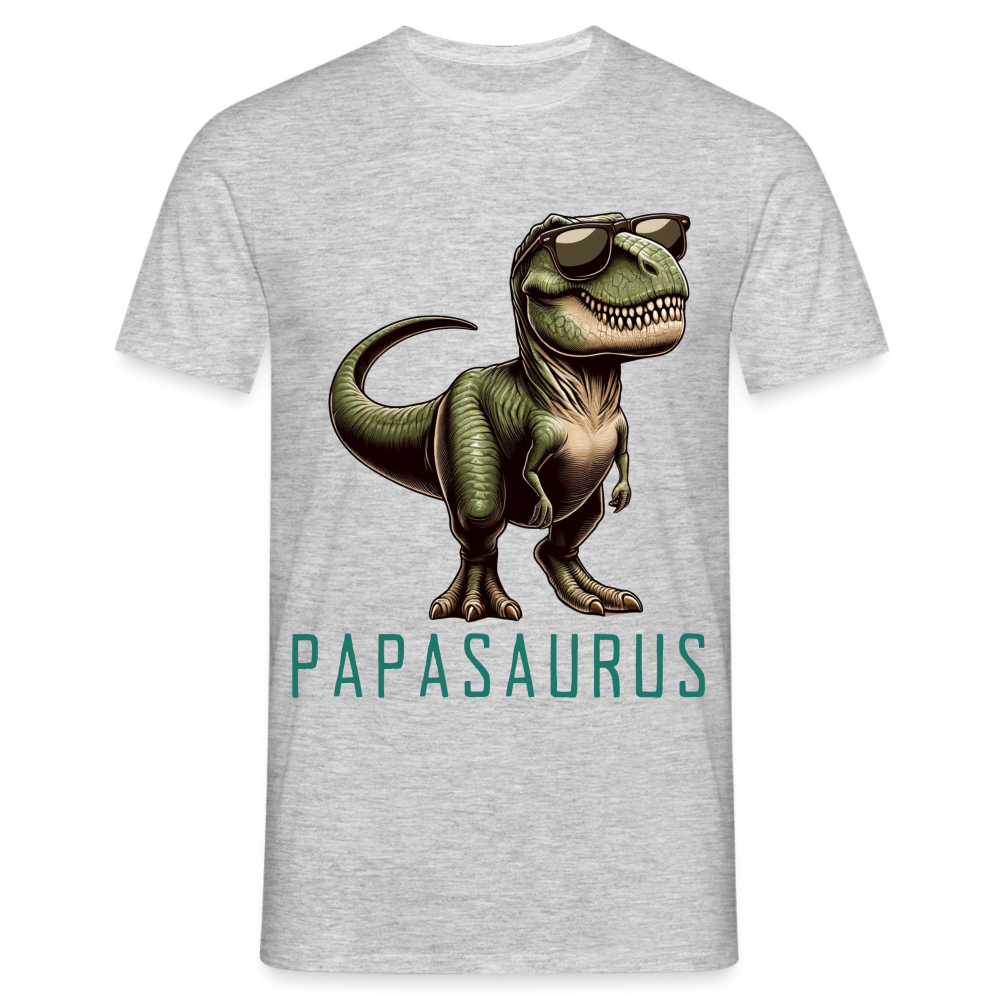 Papasaurus REX Herren T-Shirt - Grau meliert