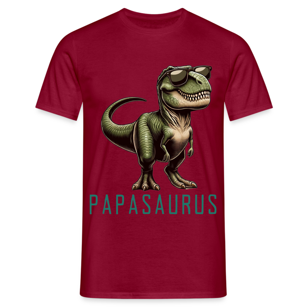 Papasaurus REX Herren T-Shirt - Ziegelrot