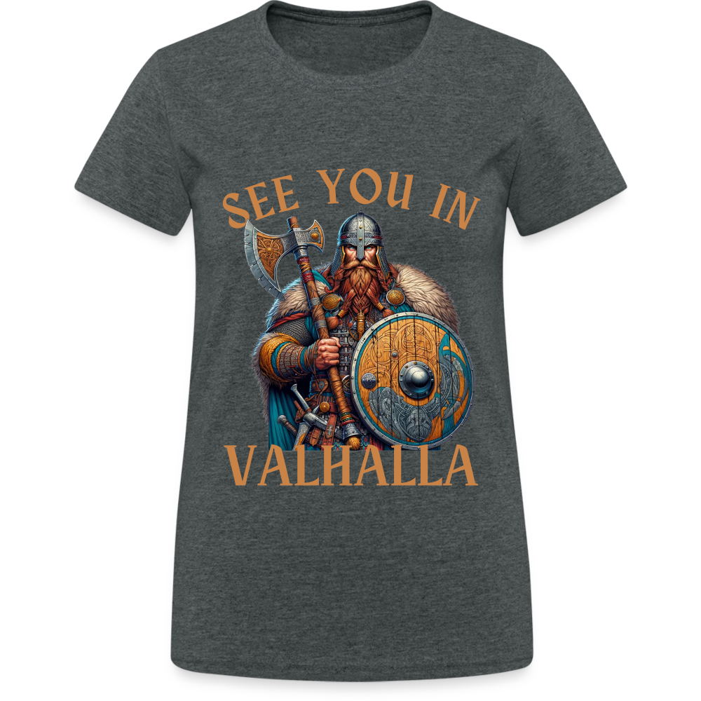 See you in Valhalla Damen T-Shirt - Dunkelgrau meliert