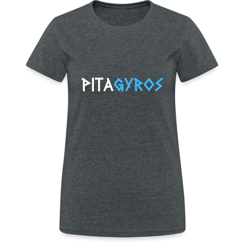 Pita Gyros Damen T-Shirt - Dunkelgrau meliert