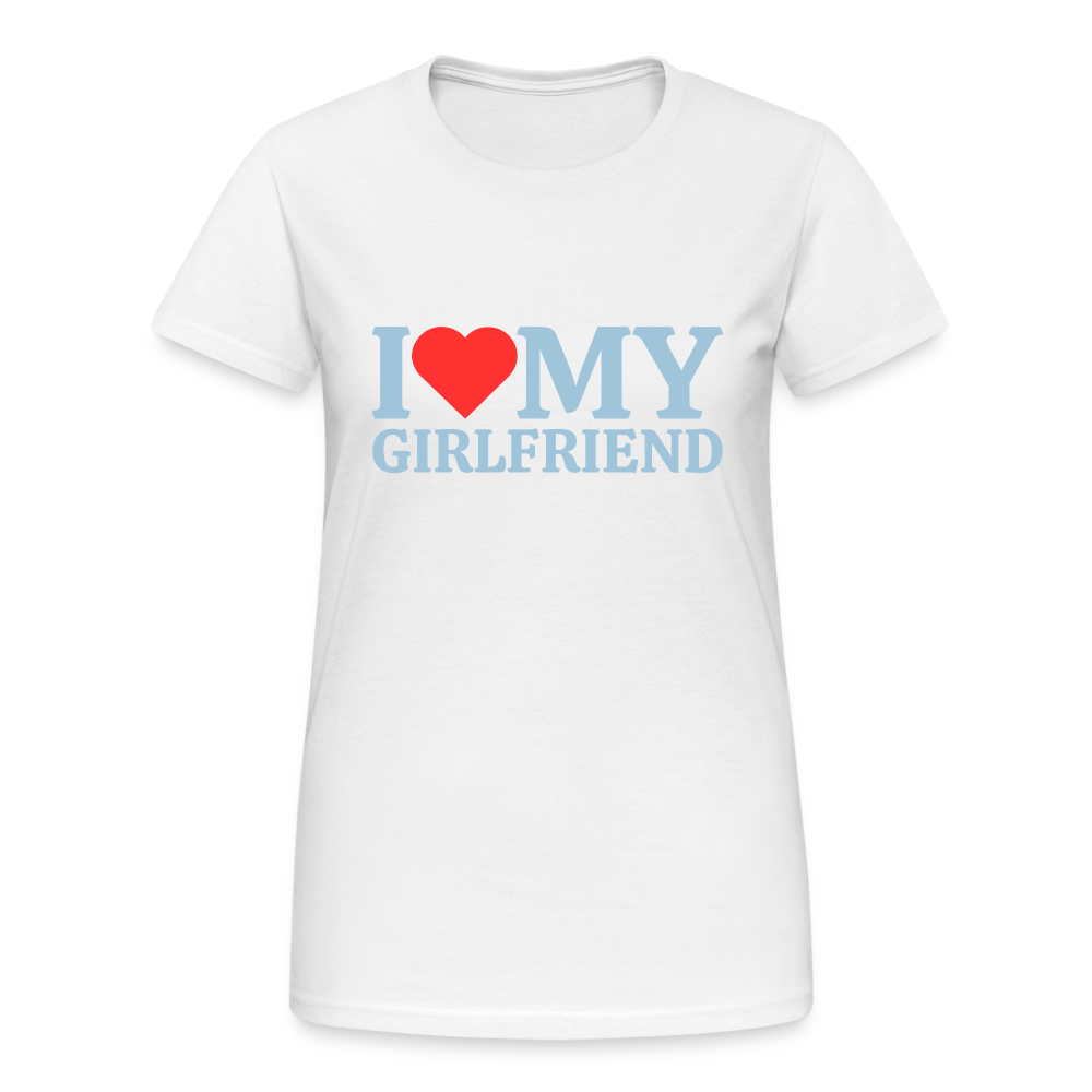 I Love my Girlfriend LGBT 🌈 Damen T-Shirt - Weiß