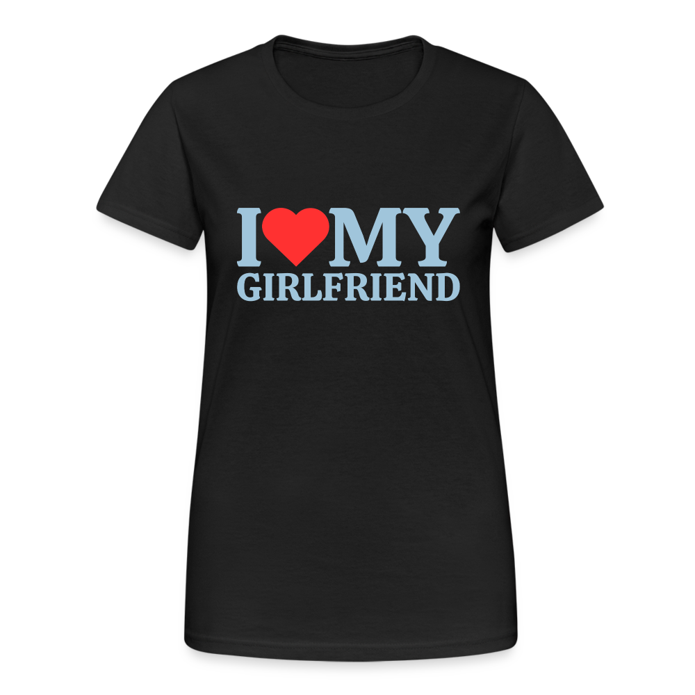I Love my Girlfriend LGBT 🌈 Damen T-Shirt - Schwarz