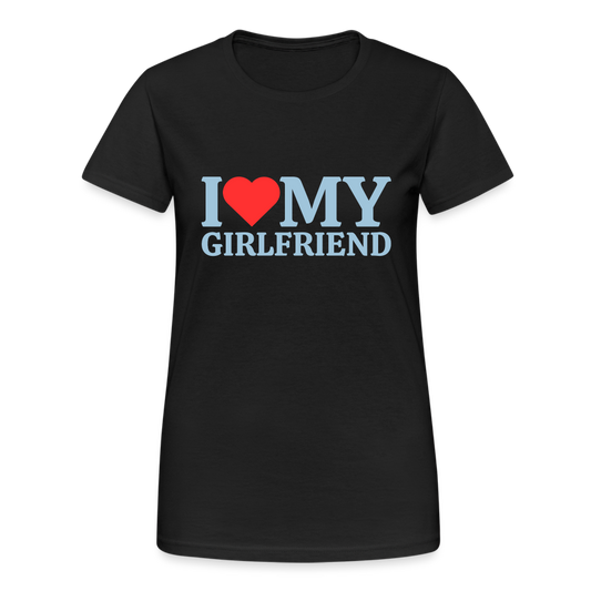 I Love my Girlfriend LGBT 🌈 Damen T-Shirt - Schwarz