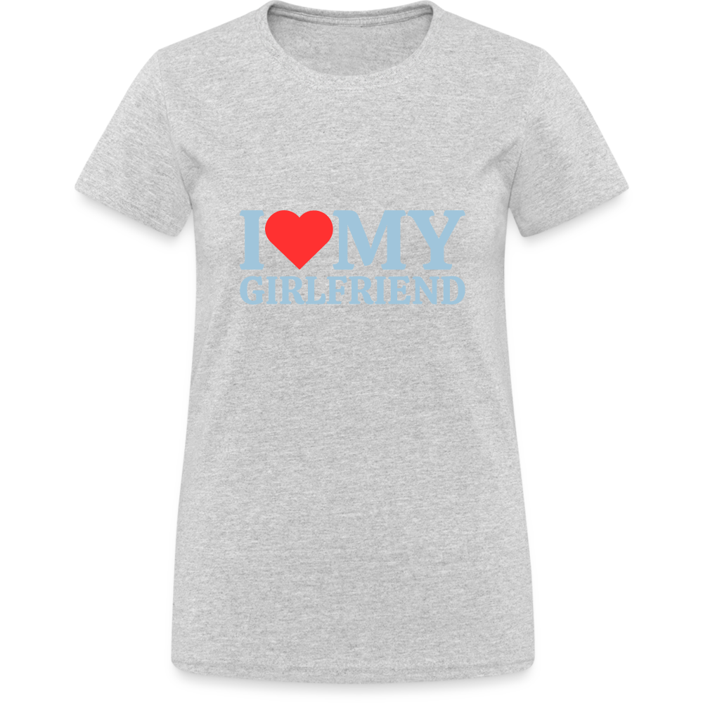 I Love my Girlfriend LGBT 🌈 Damen T-Shirt - Grau meliert