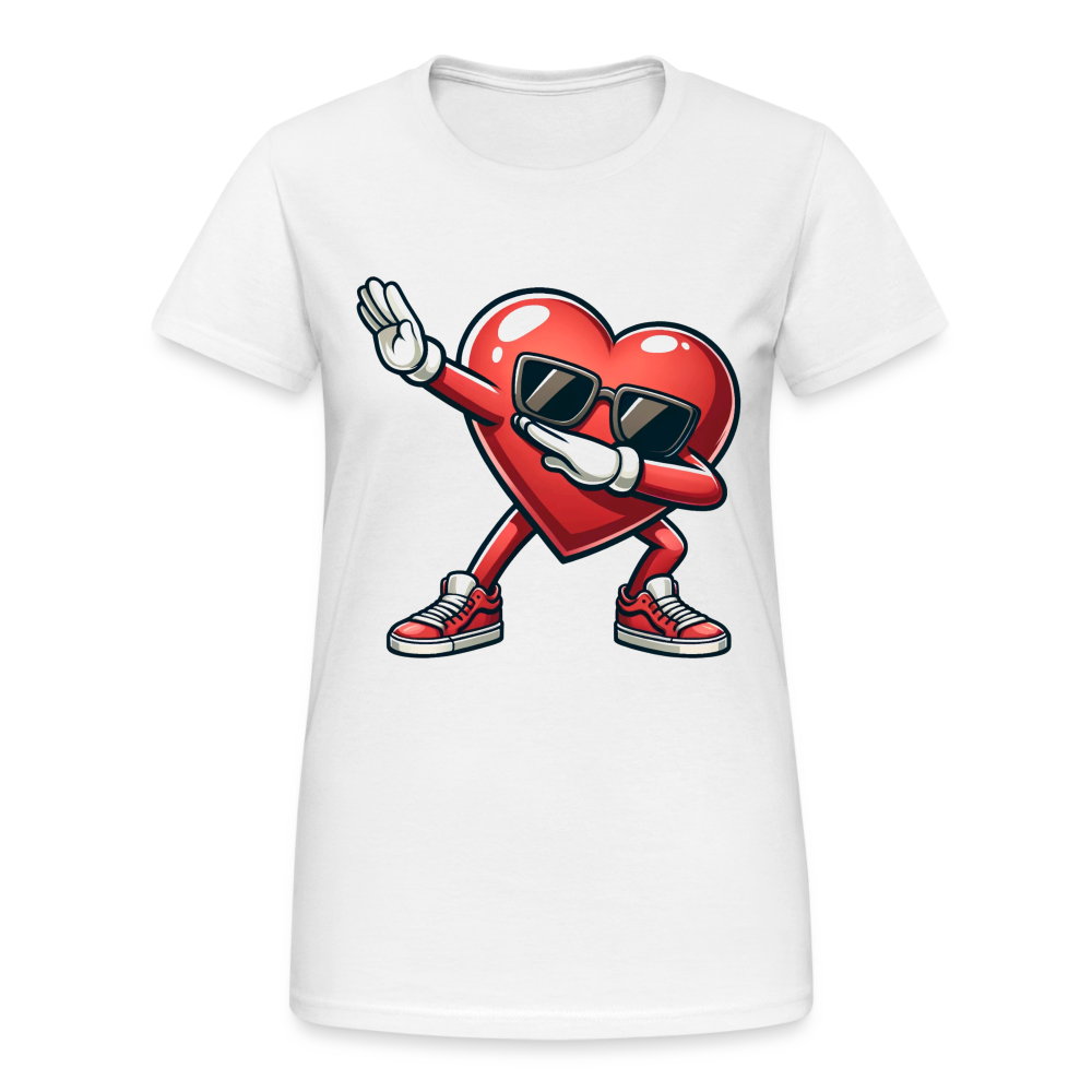 Dabbing Heart Damen T-Shirt - Weiß