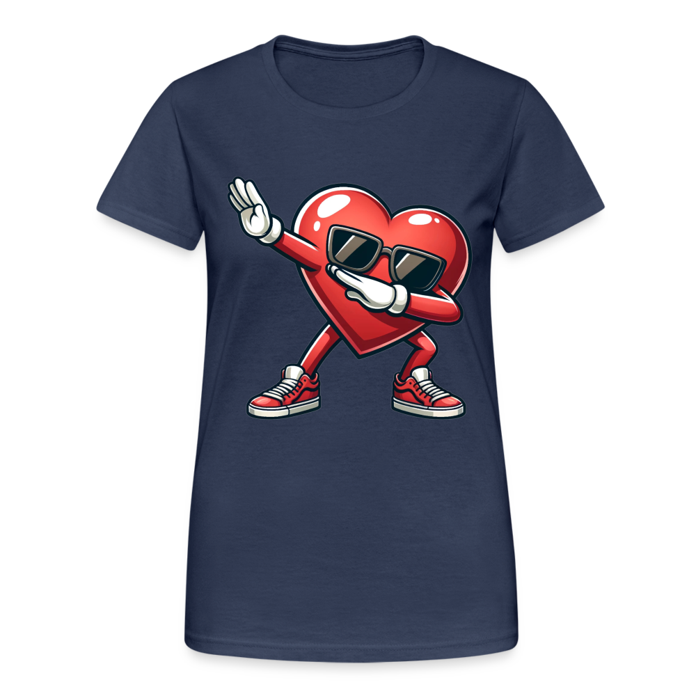 Dabbing Heart Damen T-Shirt - Navy