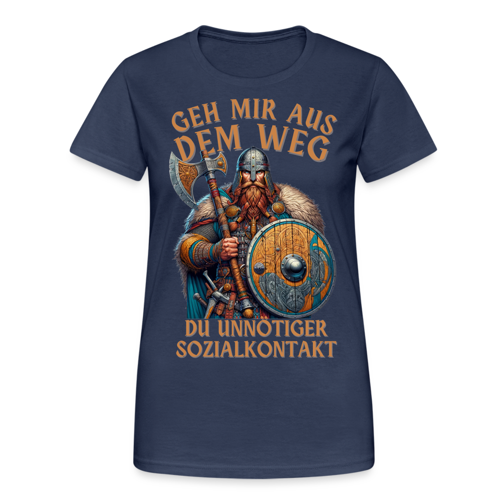 Geh mir aus dem Weg, du unnötiger Sozialkontakt Wikinger Damen T-Shirt - Navy