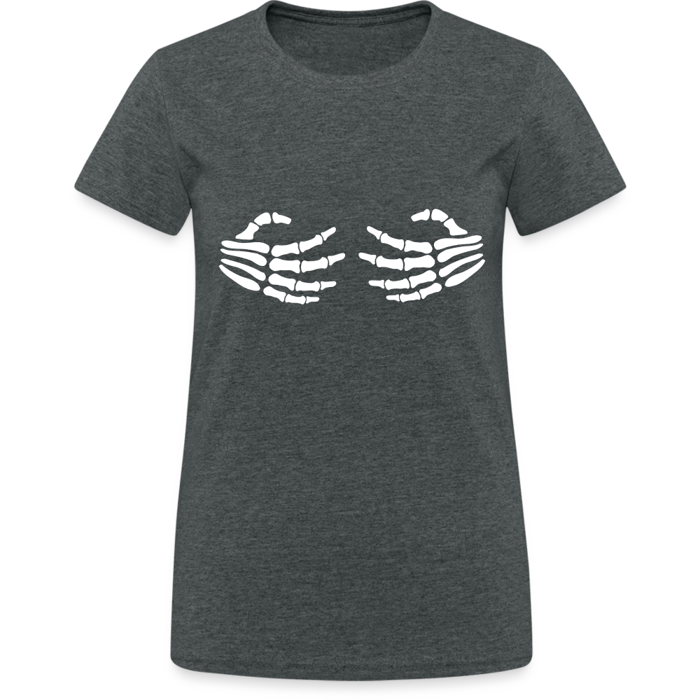Skeleton Embrace Damen T-Shirt - Dunkelgrau meliert