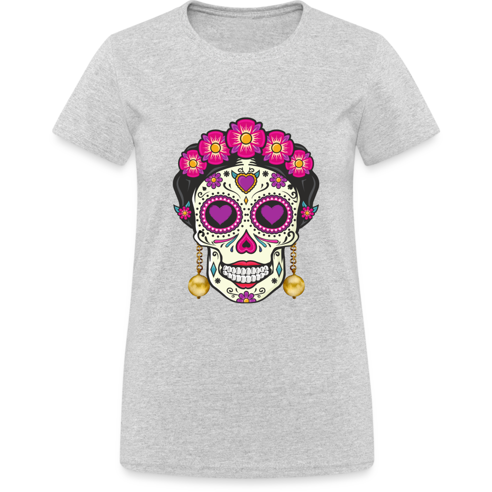 La Catrina Dia De Los Muertos T-Shirt - Grau meliert