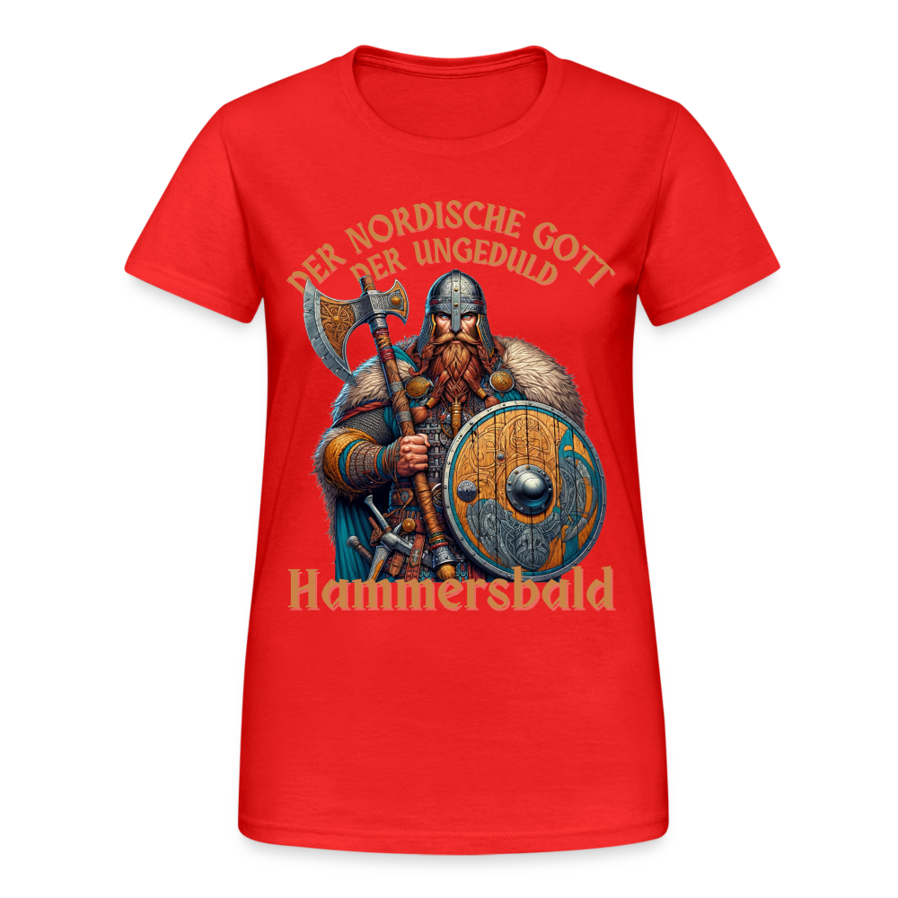 Der Nordische Gott der Ungeduld Hammersbald Damen T-Shirt - Rot