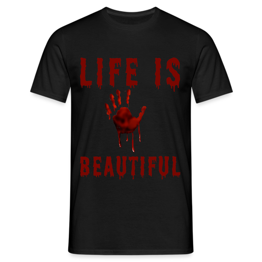 Life is Beautiful Herren T-Shirt - Schwarz