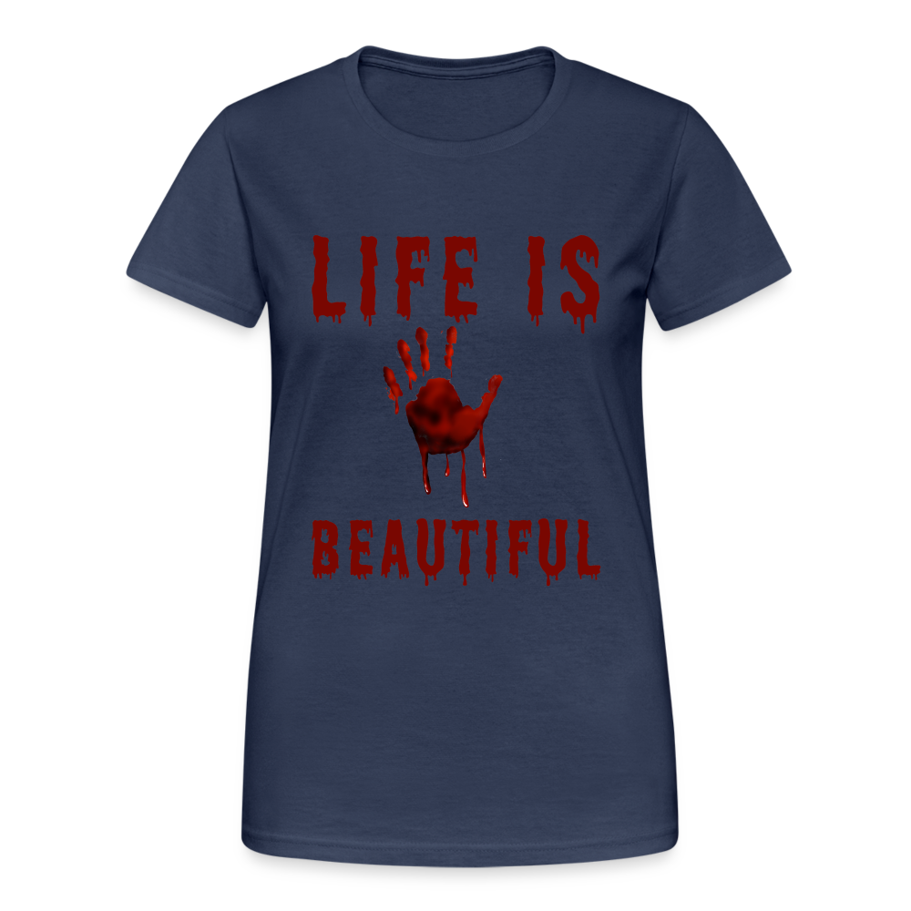Life is Beautiful Damen T-Shirt - Navy