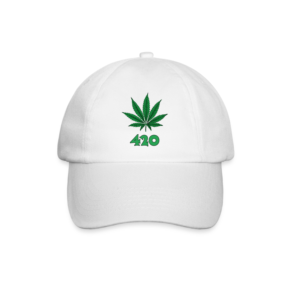 Cannabis 420 Cap - Weiß/Weiß