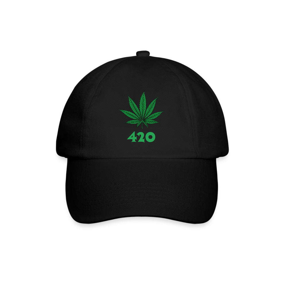 Cannabis 420 Cap - Schwarz/Schwarz