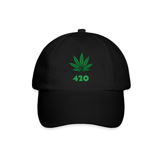 Cannabis 420 Cap - Schwarz/Schwarz