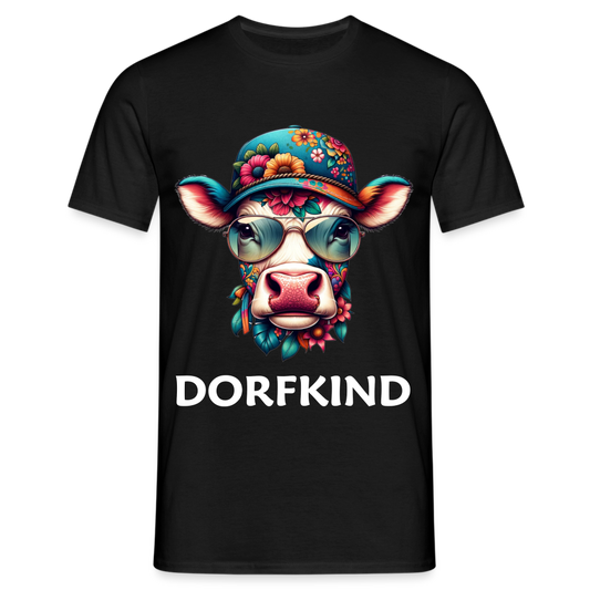 Dorfkind bunte Kuh Herren T-Shirt - Schwarz