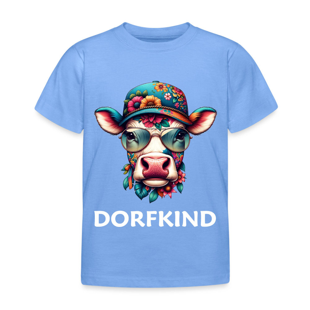 Dorfkind bunte Kuh Kinder T-Shirt - Himmelblau