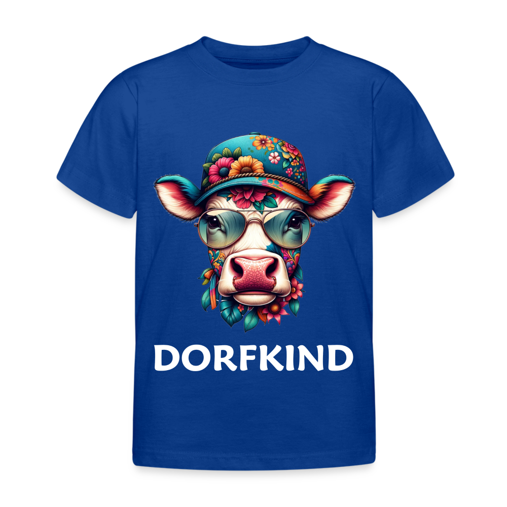 Dorfkind bunte Kuh Kinder T-Shirt - Royalblau