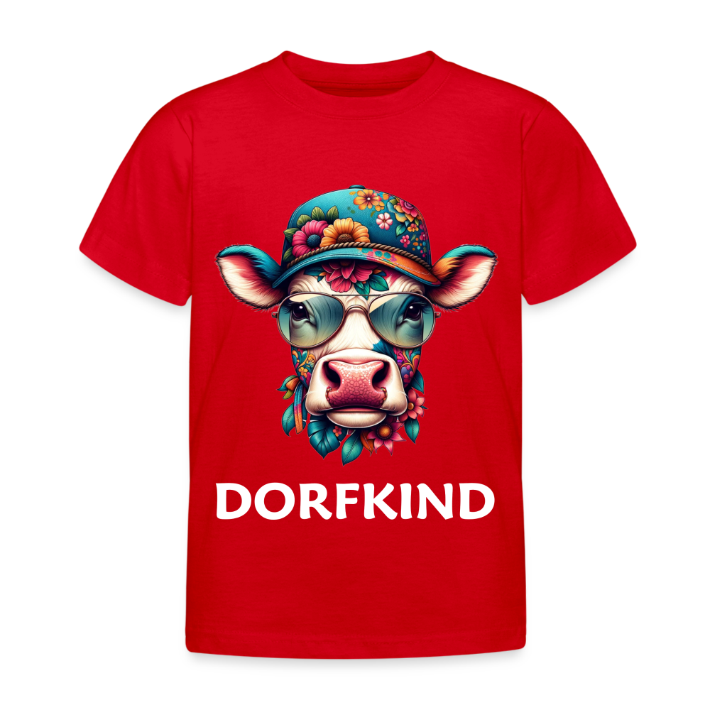 Dorfkind bunte Kuh Kinder T-Shirt - Rot