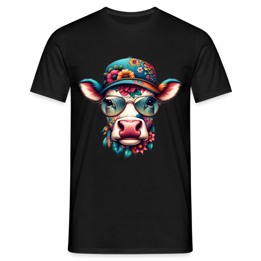 Bunte Kuh Herren T-Shirt - Schwarz