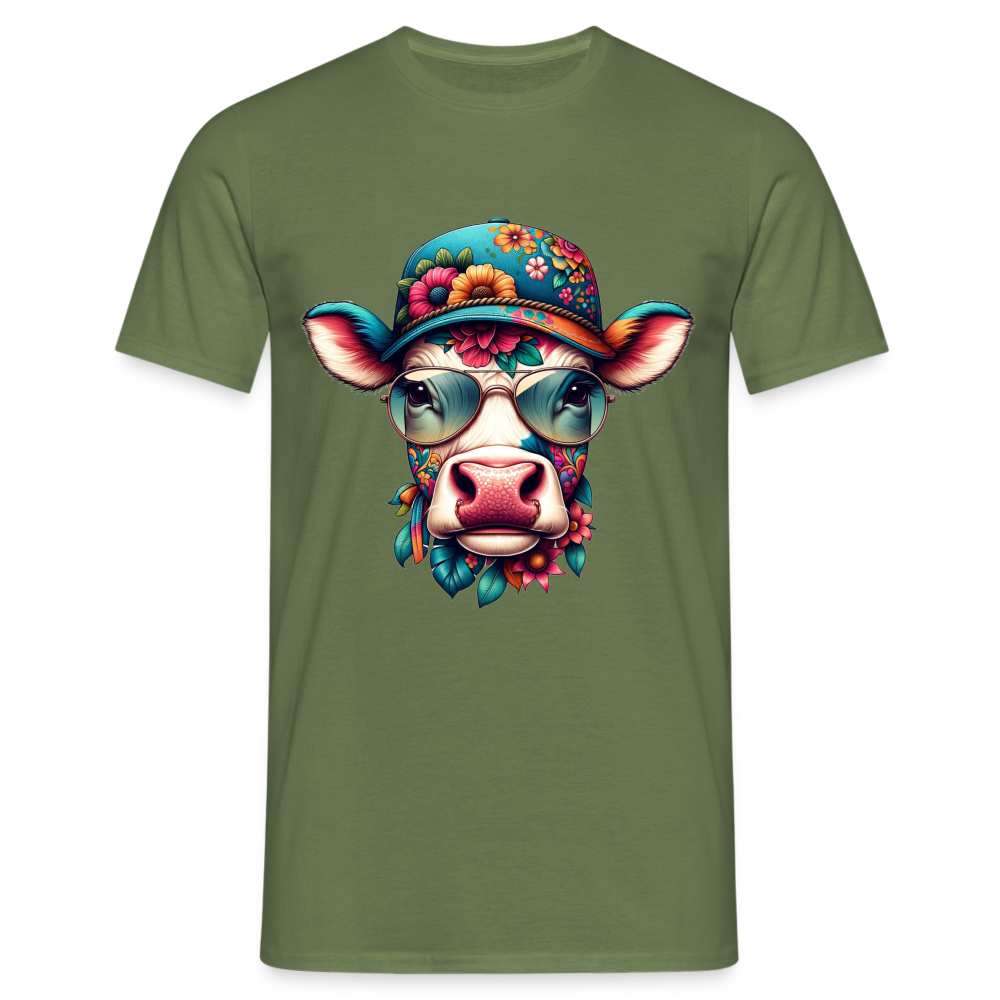 Bunte Kuh Herren T-Shirt - Militärgrün