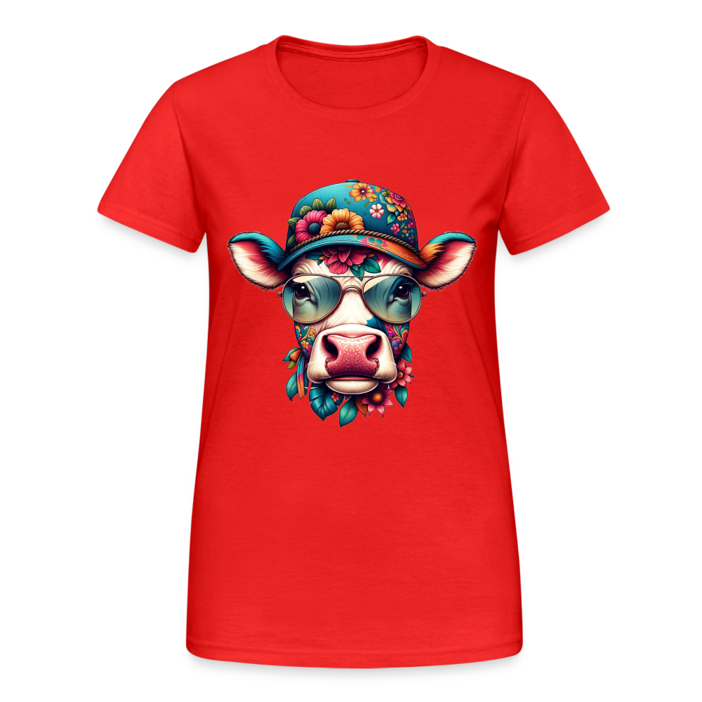 Bunte Kuh Damen T-Shirt - Rot