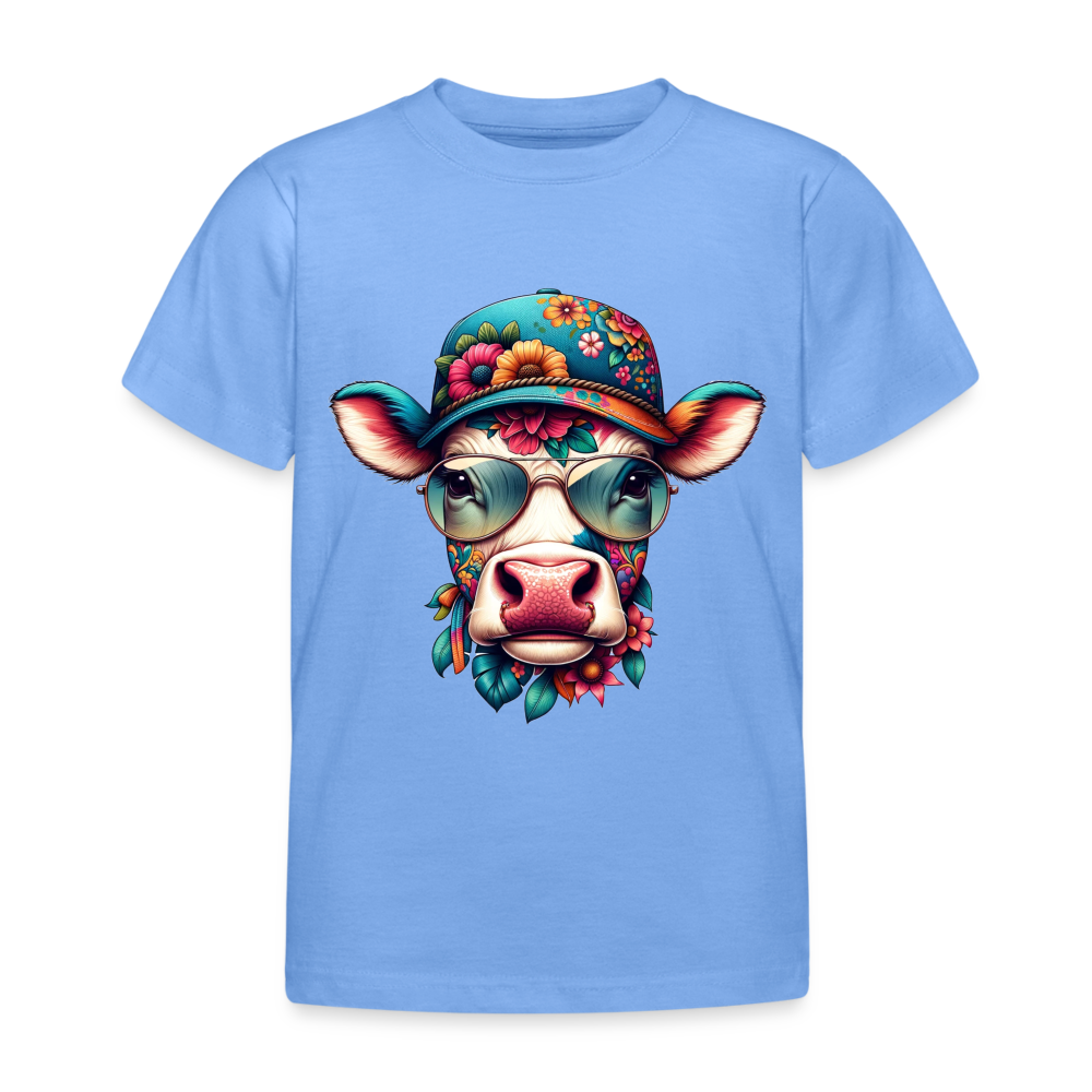 Bunte Kuh Kinder T-Shirt - Himmelblau
