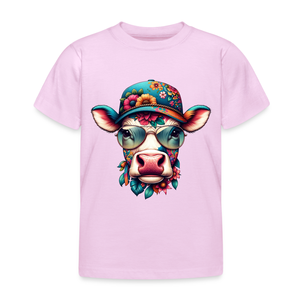 Bunte Kuh Kinder T-Shirt - Hellrosa