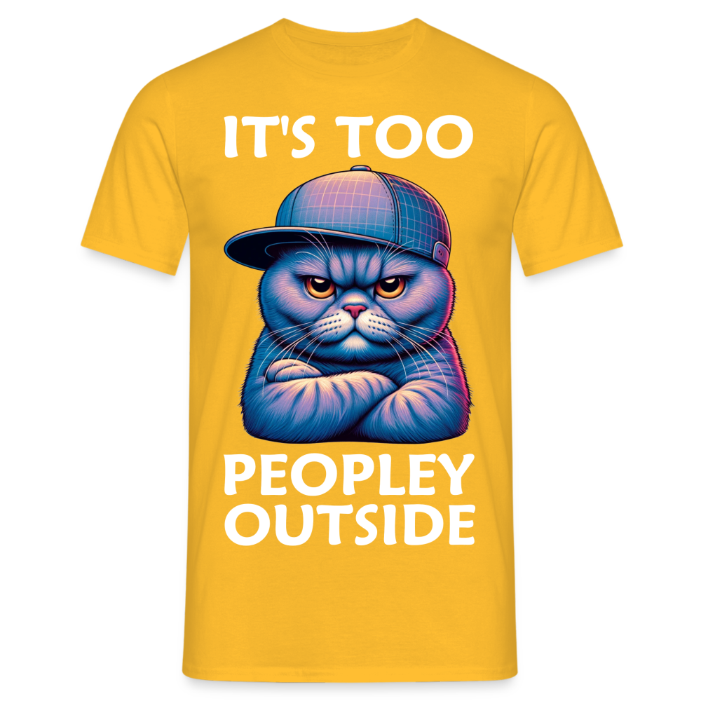Nope It's Too Peopley Outside Cat Herren T-Shirt - Gelb
