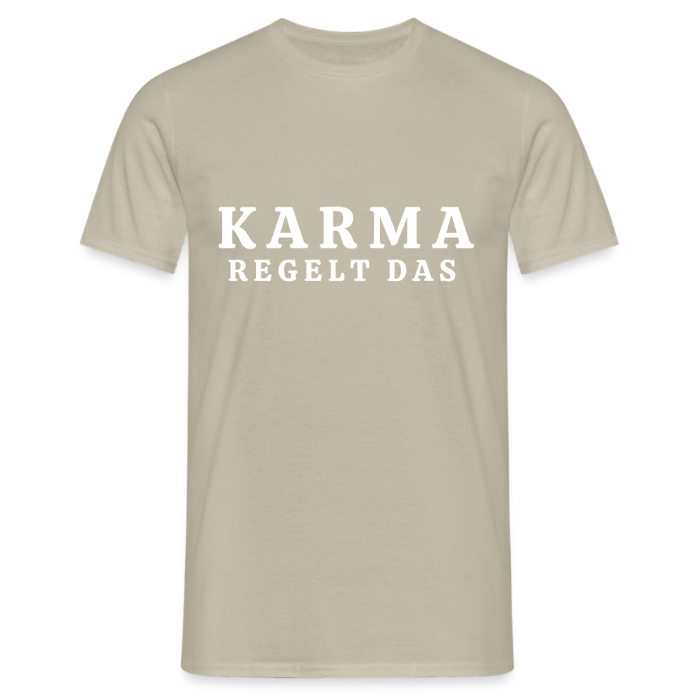 Karma regelt das Herren T-Shirt - Sandbeige