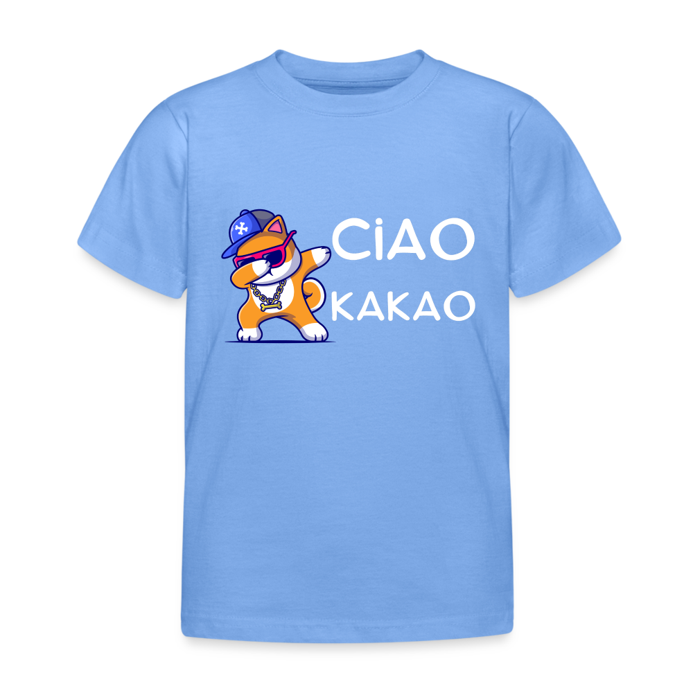 Dabbing Big Doggo Ciao Kakao T-Shirt - Schwarz/Blau/Rot - Himmelblau