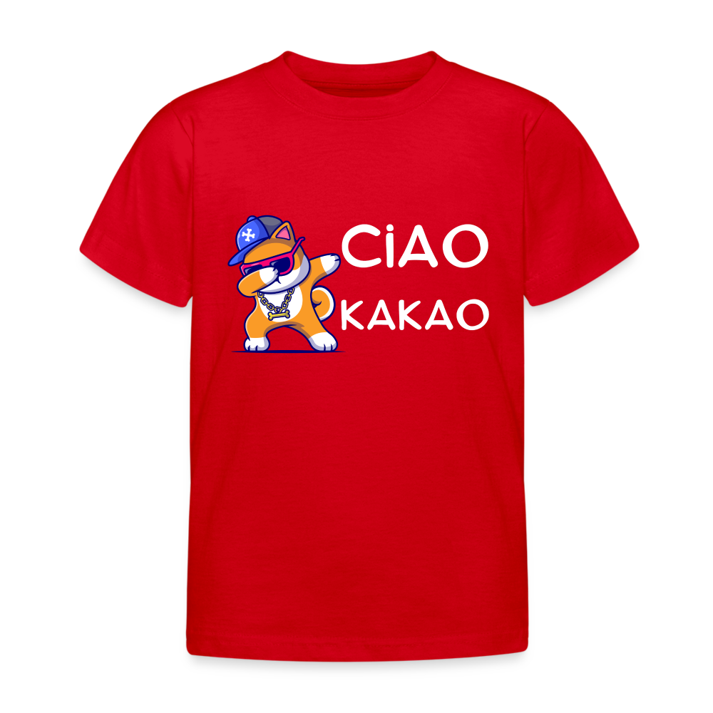 Dabbing Big Doggo Ciao Kakao T-Shirt - Schwarz/Blau/Rot - Rot