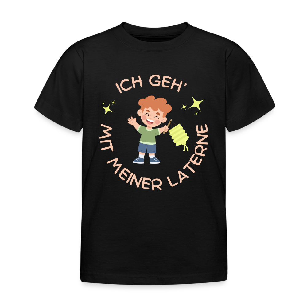 Laternen Kinder T-Shirt - Schwarz