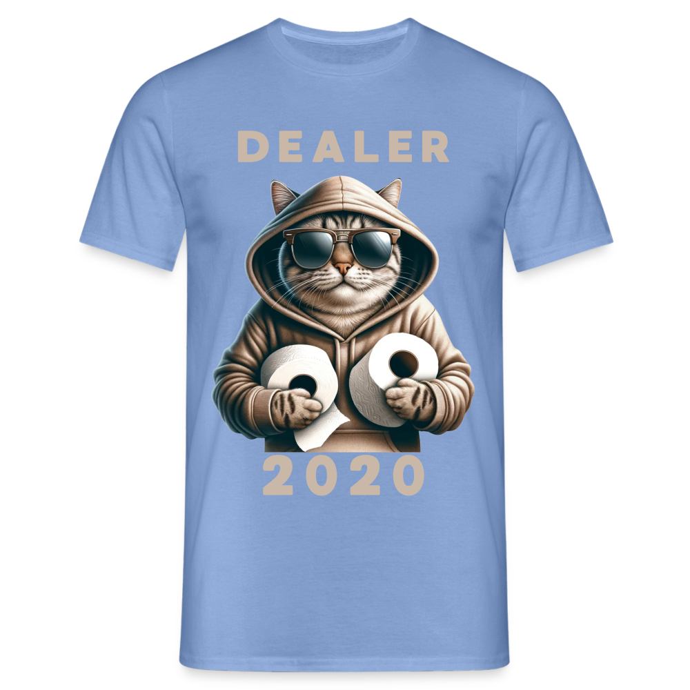 Dealer 2020 Katze mit Hoodie und Toilettenpapier-Rollen Herren T-Shirt - carolina blue