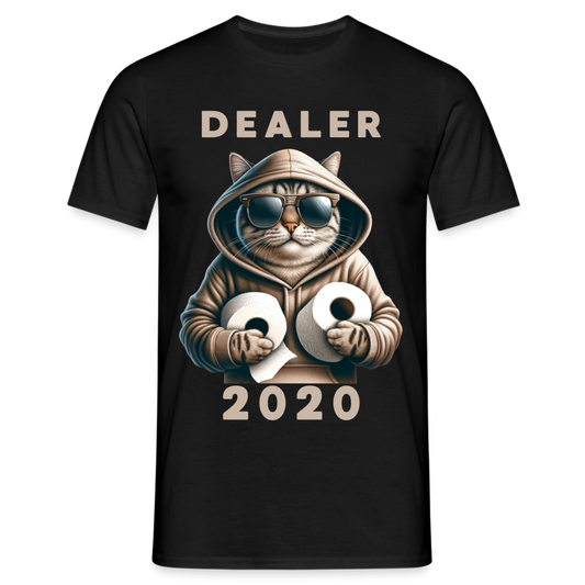 Dealer 2020 Katze mit Hoodie und Toilettenpapier-Rollen Herren T-Shirt - Schwarz
