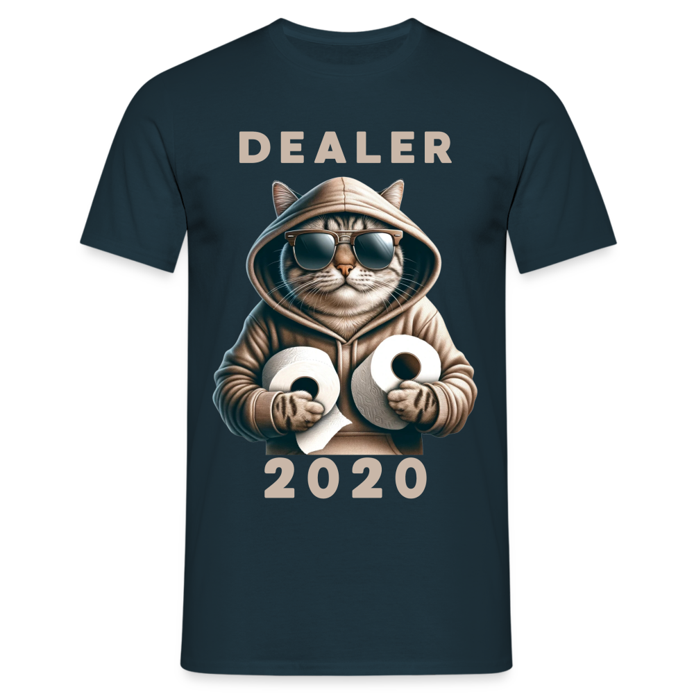 Dealer 2020 Katze mit Hoodie und Toilettenpapier-Rollen Herren T-Shirt - Navy