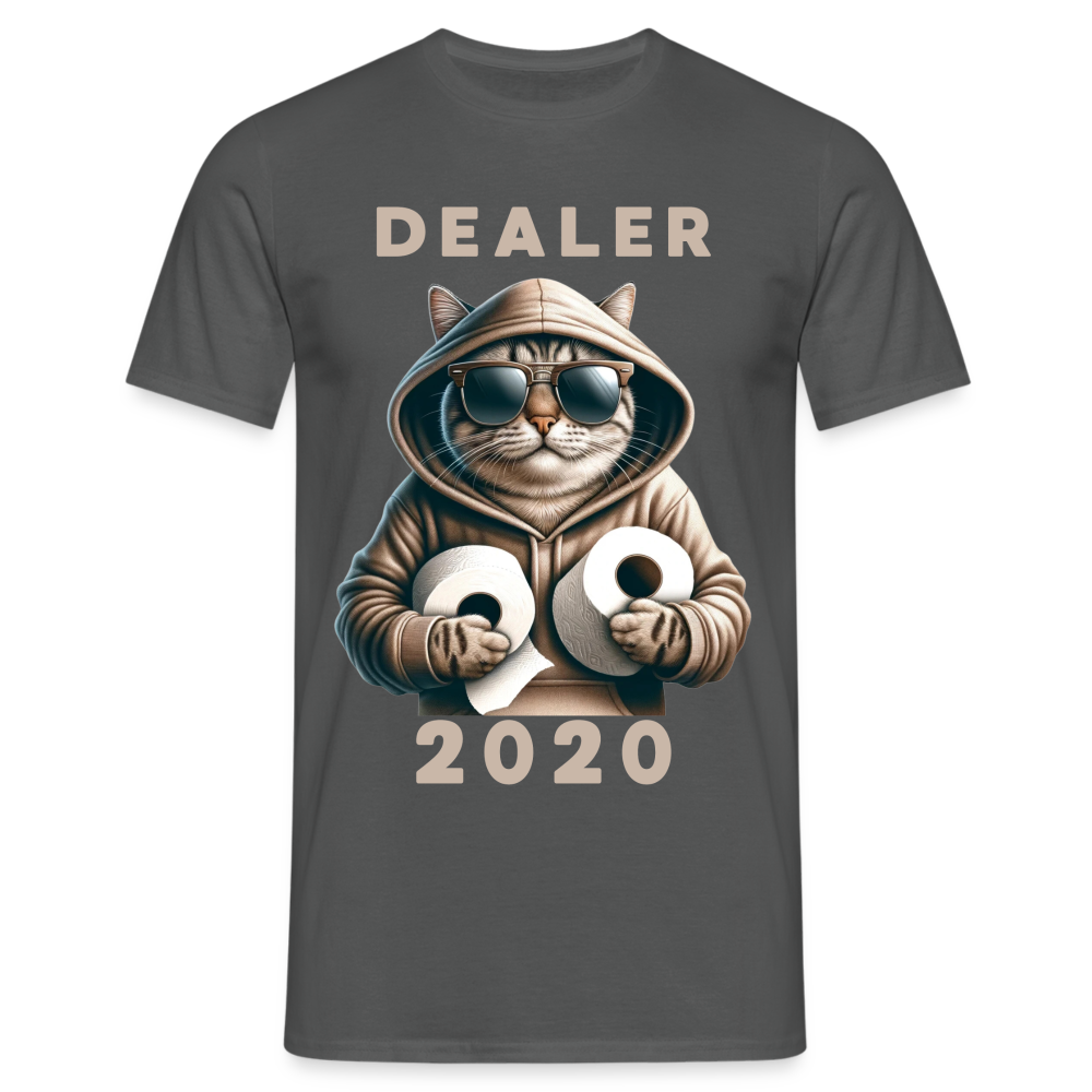 Dealer 2020 Katze mit Hoodie und Toilettenpapier-Rollen Herren T-Shirt - Anthrazit