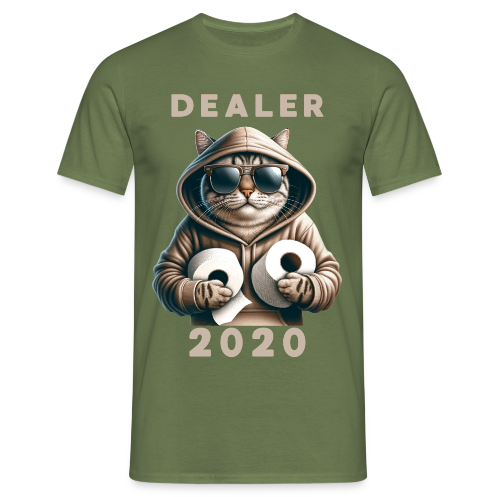 Dealer 2020 Katze mit Hoodie und Toilettenpapier-Rollen Herren T-Shirt - Militärgrün