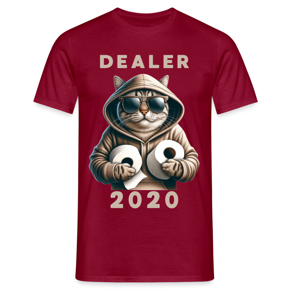 Dealer 2020 Katze mit Hoodie und Toilettenpapier-Rollen Herren T-Shirt - Ziegelrot