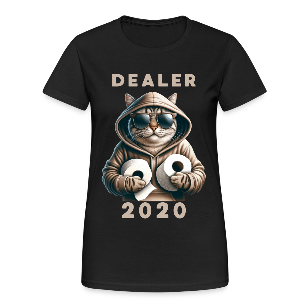 Dealer 2020 Katze mit Hoodie und Toilettenpapier-Rollen Damen T-Shirt - Schwarz
