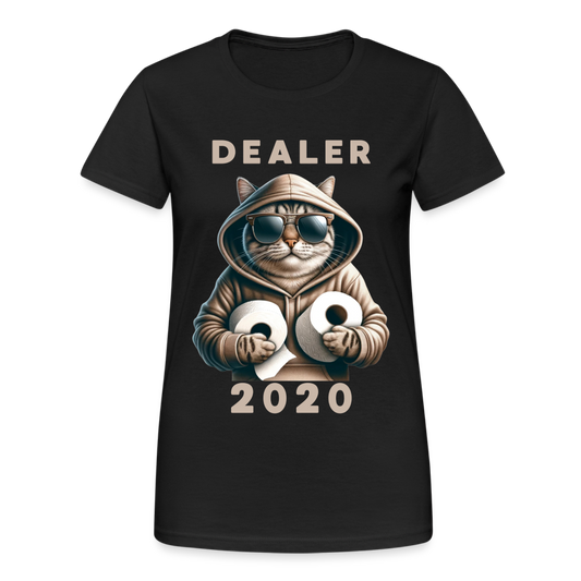 Dealer 2020 Katze mit Hoodie und Toilettenpapier-Rollen Damen T-Shirt - Schwarz
