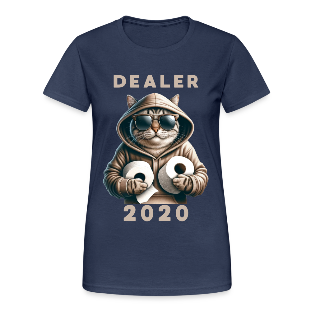 Dealer 2020 Katze mit Hoodie und Toilettenpapier-Rollen Damen T-Shirt - Navy